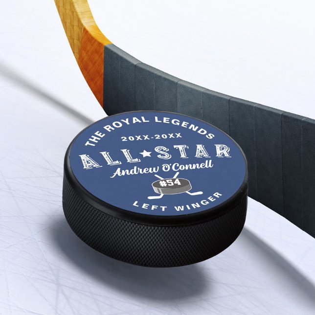 Alle Star Hockey League Spielername Position Eishockey Puck (All-Star Hockey League Player Name Number Position Hockey Puck)