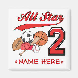 Alle Star Sports 2 Geburtstag Magnet