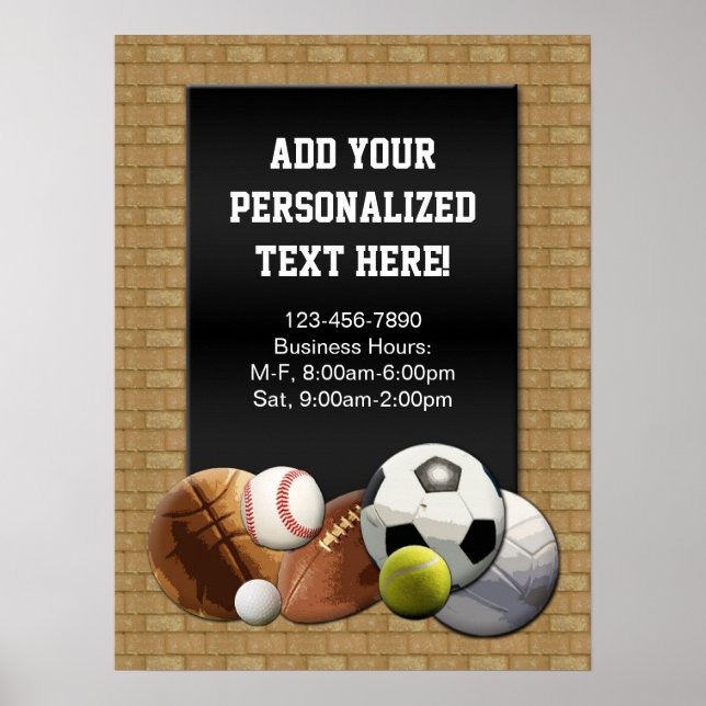 Alle Star Sports Balls mit Brick Wall Schild Plaka (Vorne)