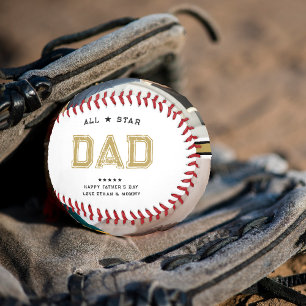 Alle Star-Vater   Fröhliches Foto zum Vater Baseball