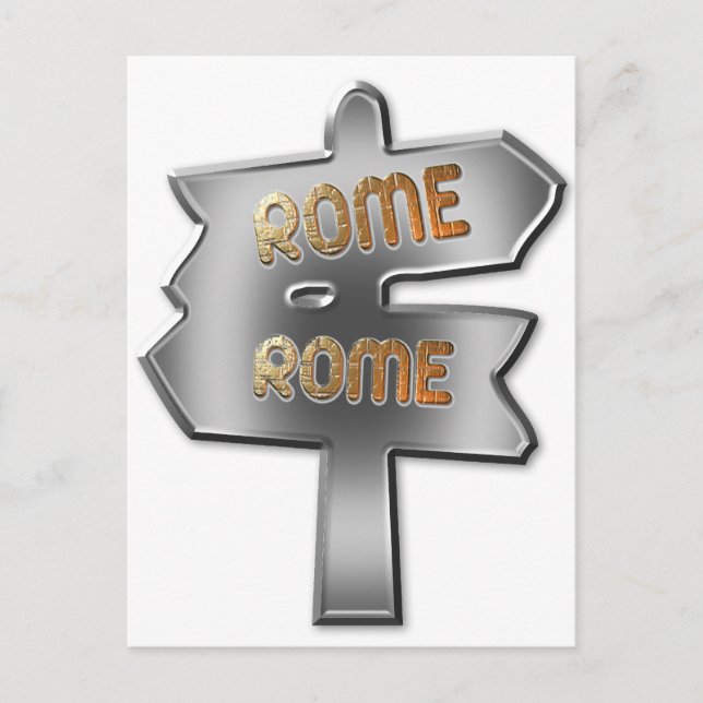 ALLE STRASSEN FÜHREN NACH ROM POSTKARTE (Vorderseite)