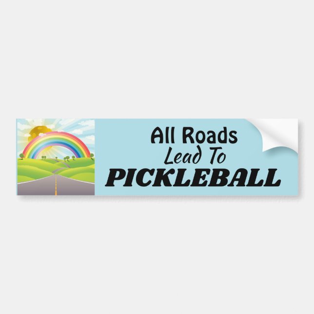 Alle Straßen führen zum Pickleball Autoaufkleber (Vorne)