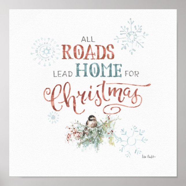 Alle Straßen Lead Zuhause zu Weihnachten Poster (Vorne)