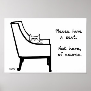 Alle Stühle gehören der Katze - lustiges Poster