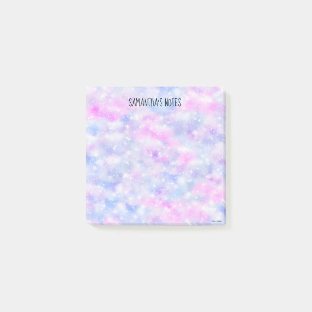 Alle Text-farbigen Ästhetik-Schaumwolken Post-it Klebezettel (Vorderseite)