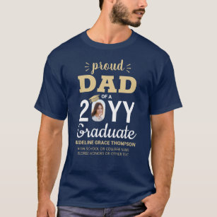 Alle Text & Graduate Foto Navy Blue Gold Proud Vat T-Shirt