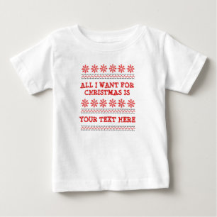 ALLE TEXT hinzufügen Name Funny Christmas Red ände Baby T-shirt