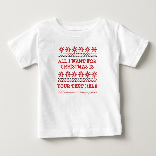 ALLE TEXT hinzufügen Name Funny Christmas Red ände Baby T-shirt (Vorderseite)
