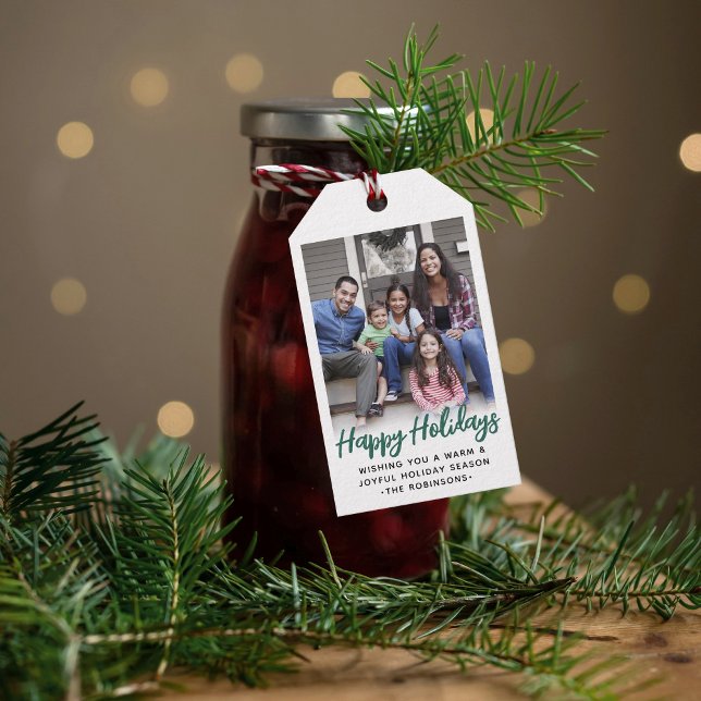 Alle Text-Trendy gebürstet Grün Skript & Foto Geschenkanhänger (Von Creator hochgeladen)