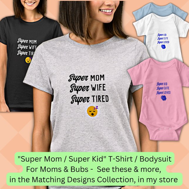 ALLE Texte bearbeiten, Ehefrau der Super-Mama müde T-Shirt (Von Creator hochgeladen)