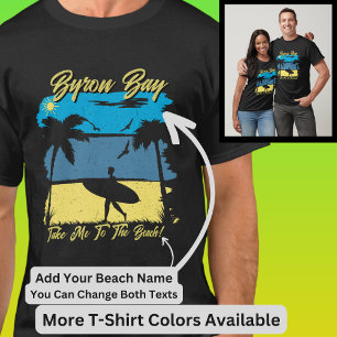 Alle Texte bearbeiten - Strandname Surfer Blue Wat T-Shirt