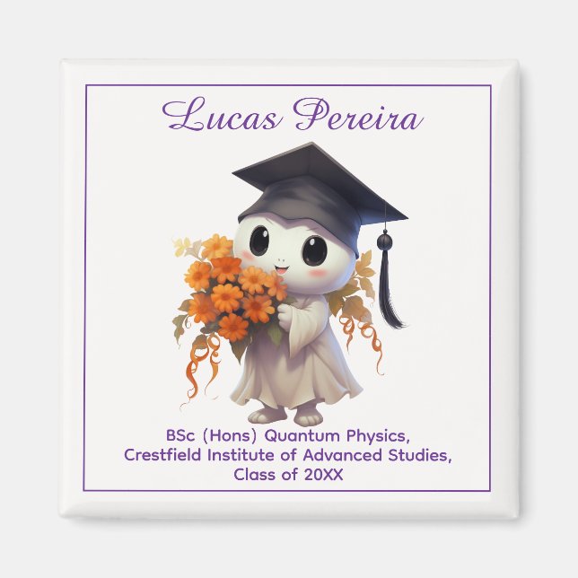 🎓 Alle Texte Chibi Physik Abschluss Magnet (Vorne)
