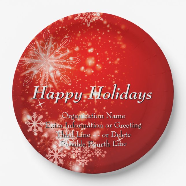 ALLE Textorganisation Weihnachten 20xx Party änder Pappteller (Vorderseite)