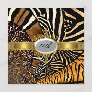 Alle Tierhaut-Look 50. Geburtstagsparty Einladung