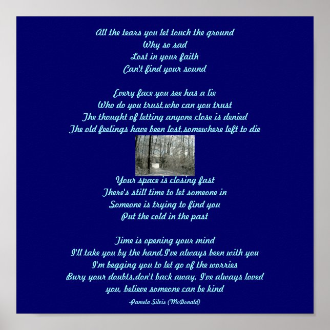 Alle Tränen, die Sie gelassen Touch der ...Gedicht Poster (Vorne)