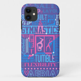 Alle Über Gymnastik Typografie in Rosa und Blau Case-Mate iPhone Hülle