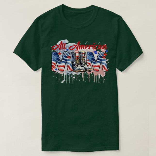 Alle US-Flaggensonnenbrillen der amerikanischen MA T-Shirt (Design vorne)