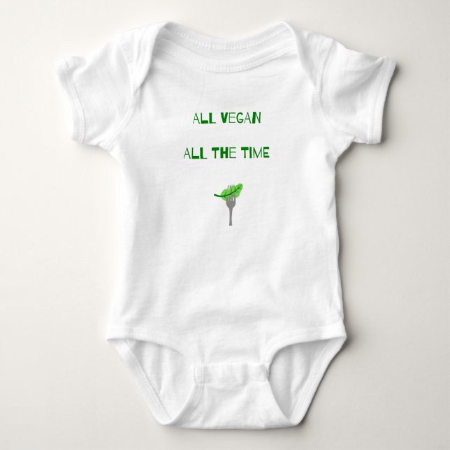 Alle Veganen und die ganze Zeit - Pro Veganer Baby Baby Strampler (Vorderseite)