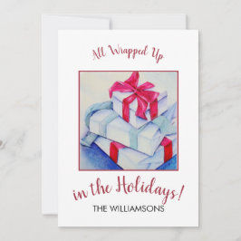 Alle verschlungenen Weihnachtsgeschenke Feiertagskarte