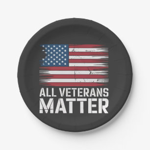 Alle Veteran Matter American 4. Juli Patriotic Pappteller