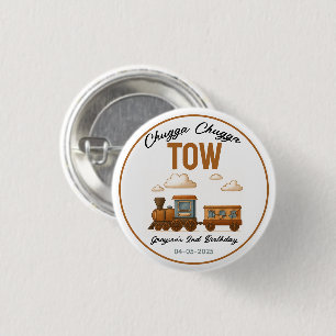 Alle Vintagen Züge 2. Geburtstag Party Button