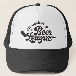 Alle Wege führen zur Bierliga, lustiger Hockey Truckerkappe