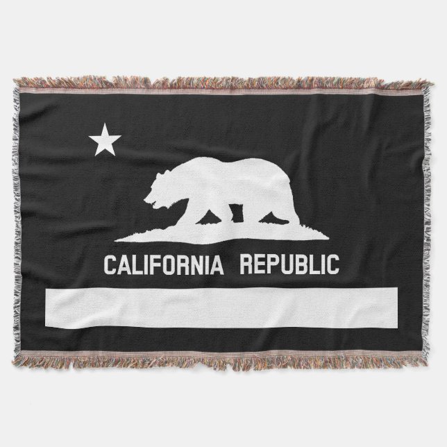 Alle weiße Cali Flagge gesponnene Wurfs-Decke Decke (Vorderseite)