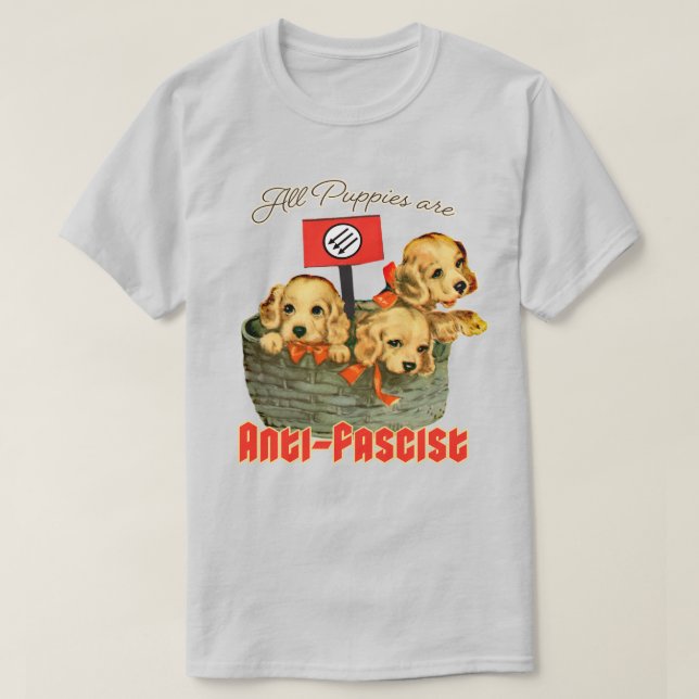 Alle Welpen sind antifaschistisch T-Shirt (Design vorne)