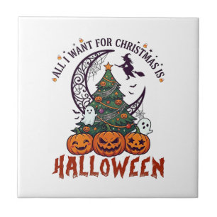 Alle wollen Weihnachten Halloween Baum Kürbisse Ge Fliese