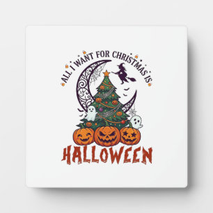 Alle wollen Weihnachten Halloween Baum Kürbisse Ge Fotoplatte