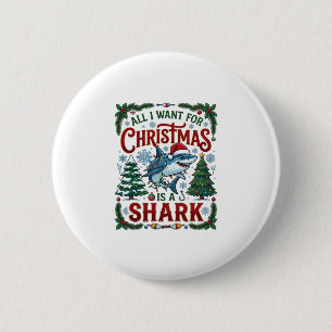 Alle wollen Weihnachts-Hai-Tannenbäume Button