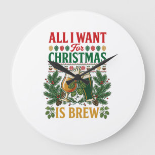Alle wollen Weihnachtsbrau-Biergläser Fichten Hopf Große Wanduhr