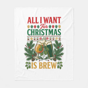 Alle wollen Weihnachtsbrau-Biergläser Kiefern Hopf Fleecedecke
