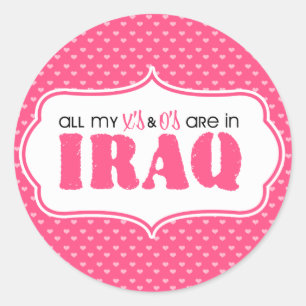 Alle X und O sind im Irak Runder Aufkleber