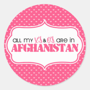 Alle X's und O's sind in Afghanistan Runder Aufkleber