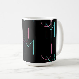 Alle zwei modernen gepolsterten Initialen sind sti Kaffeetasse