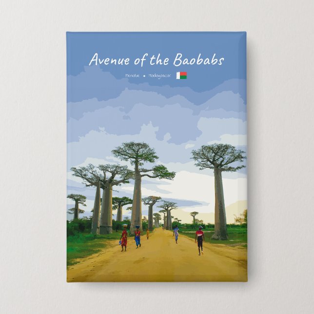 Allee der Baobabs, Madagaskar - Landschaft Button (Vorderseite)