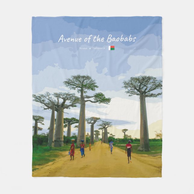 Allee der Baobabs, Madagaskar - Landschaft Fleecedecke (Vorderseite)