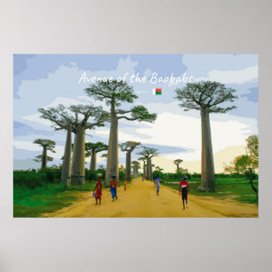 Allee der Baobabs, Madagaskar - Landschaft Poster