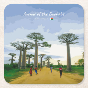 Allee der Baobabs, Madagaskar - Landschaft Rechteckiger Pappuntersetzer