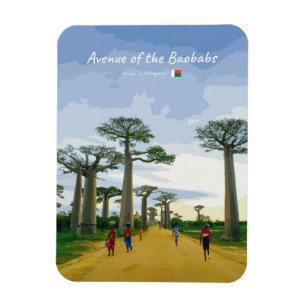 Allee der Baobabs, Madagaskar - Landschaft Rnd Magnet