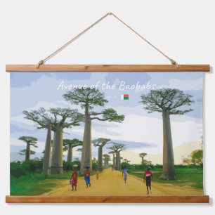 Allee der Baobabs, Madagaskar - Landschaft Wandteppich Mit Holzrahmen