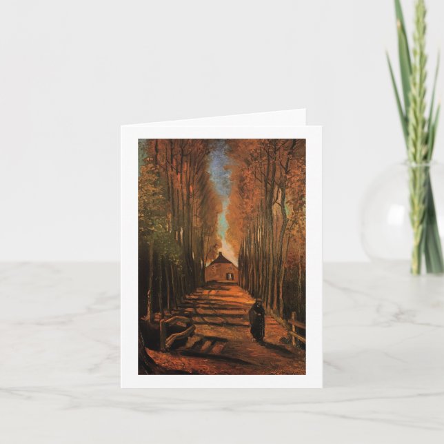 Allee der Pappeln in Herbst-Van- Goghschöner Kunst Karte (Vorderseite)
