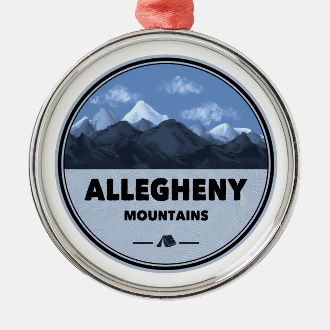 Allegheny Mountains Camping Ornament Aus Metall (Vorne)
