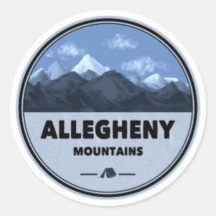 Allegheny Mountains Camping Runder Aufkleber