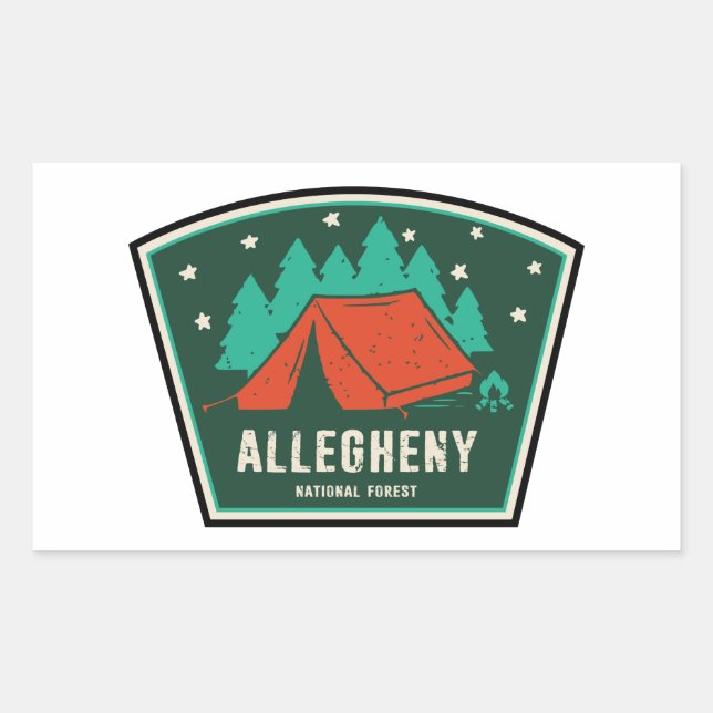 Allegheny National Forest Camping Rechteckiger Aufkleber (Vorderseite)