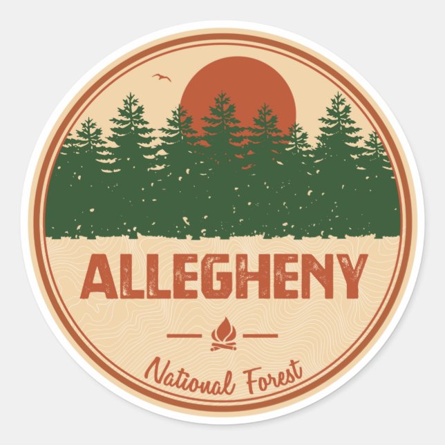 Allegheny National Forest Runder Aufkleber (Vorderseite)