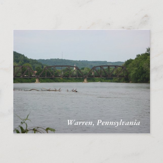 Allegheny River in Warren, PA (Postcard) Postkarte (Vorderseite)