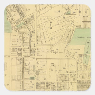 Allegheny ward 2 quadratischer aufkleber