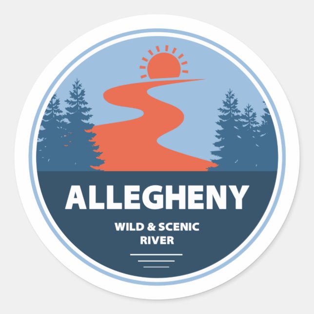 Allegheny Wild and Landschaftlich River Runder Aufkleber (Vorderseite)